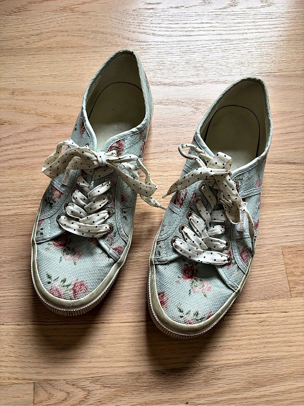 Superga x Love Shack Fancy Flower Print Canvas Sneakers Green & Pink
